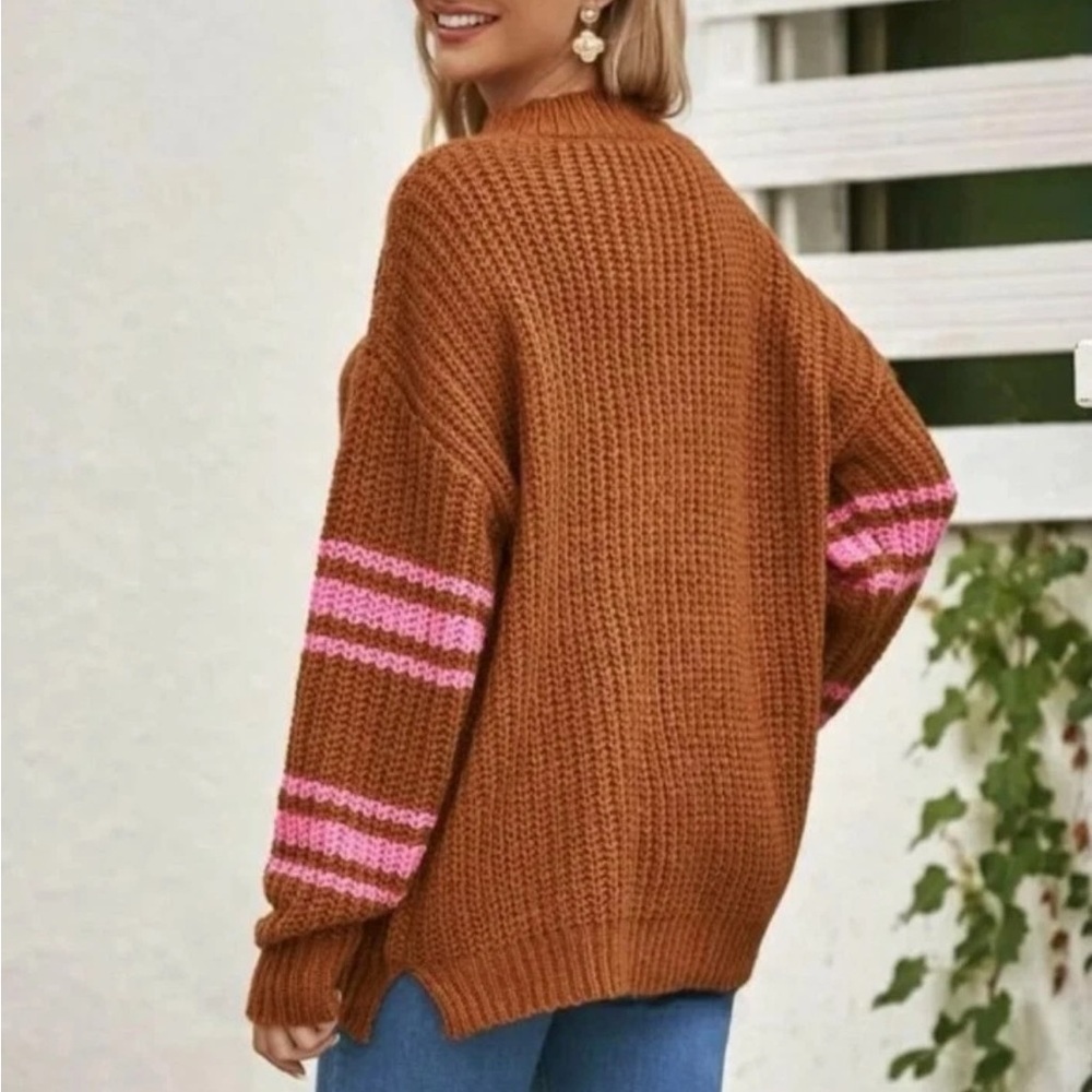 Aerie Chunky Knit Mohair Sweater with Pink Accents - Picture 2 of 8